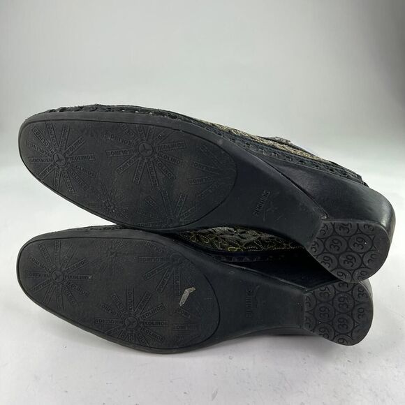 Pikolinos Romano Floral Cutout Sandals Shoes US 8.5 Black Green Hippie Boho - Picture 7 of 10